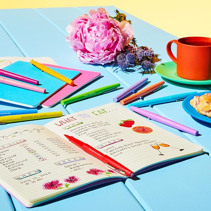 Paper Mate Flair Sunday Brunch Scented Felt Tip Pens, Assorted Colors, Medium Point (0.7mm), 16 Count