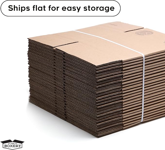 The Boxery 8 5/8"x6 1/4"x9 3/4" Brown/Kraft Corrugated Cardboard Shipping Boxes 100-Pack | Mailing, Packing, Moving & Storage for Business/Home – Durable - Eco-Friendly, Recyclable - Made in the USA