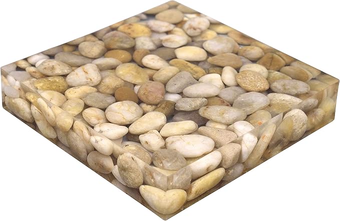 Handmade River Stone Flat Paperweight, Unique Rock Paperweights for Desk, Decorative Paper Weights