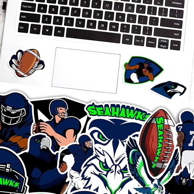 26 PCS Seahawks Stickers Pack Football Stickers Seattle Decal for Water Bottle, Laptop, Bicycle, Computer, Motorcycle, Travel Case, Car Decal Decoration Sticker Graffiti Decals