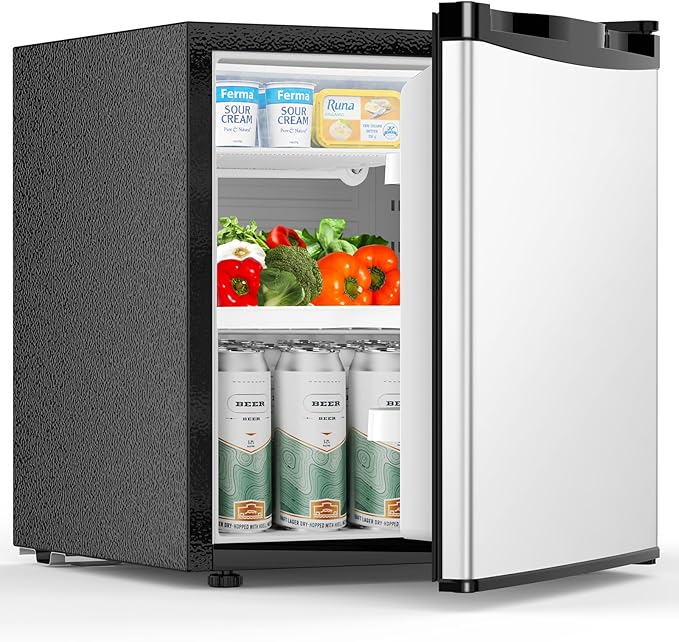 COWSAR 1.6 Cu.Ft Compact Fridge with Freezer, Refrigerator with 7 Temperature Settings, Energy-efficient Low Noise Small Refrigerator Suitable for Dorm, Office, Bar, RV, Bedroom, Commercial