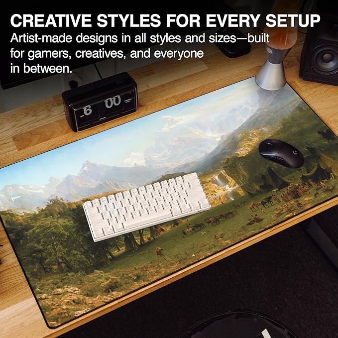 MPCO. Western Large Gaming Desk Pad - 36" x 17" Duraglyde Fabric Landers-Peak Desk Mats - Non-Slip, Washable, Smooth Glide for Precision Gaming & Work