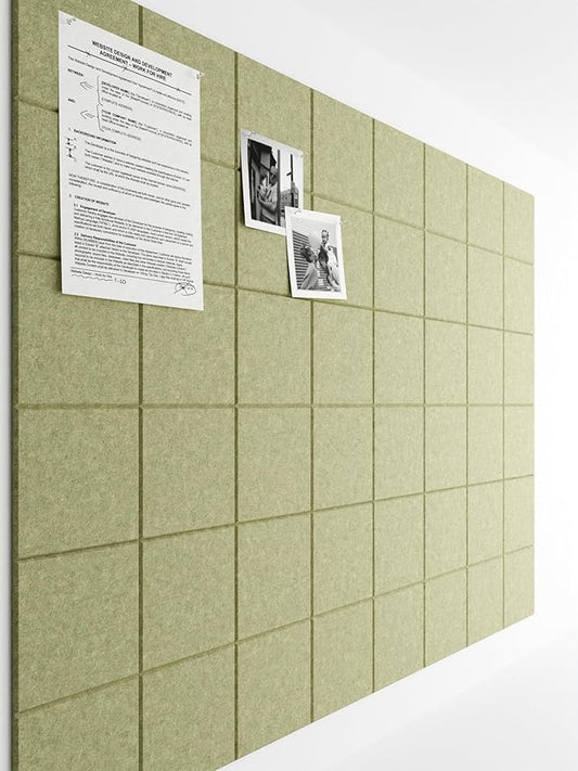 Bumusty Large Felt Bulletin Board 48" x 36" Cork Board Alternative-12 Pack with 70 Safe Removable Adhesive Tabs, Cork Boards for Walls Cork Board for Home Office Classroom Pin Board (Olive Green)