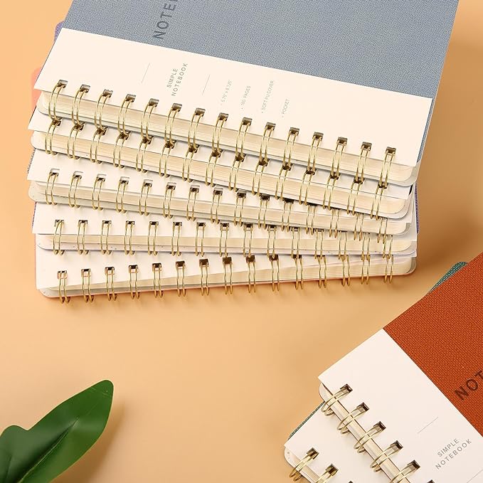 Lined Spiral Notebook College Ruled A5 Journal Book for Note Taking, 160 Pages Writing Journal for Office and Home School Supplies 5.75x8.125 inch - LightGrey