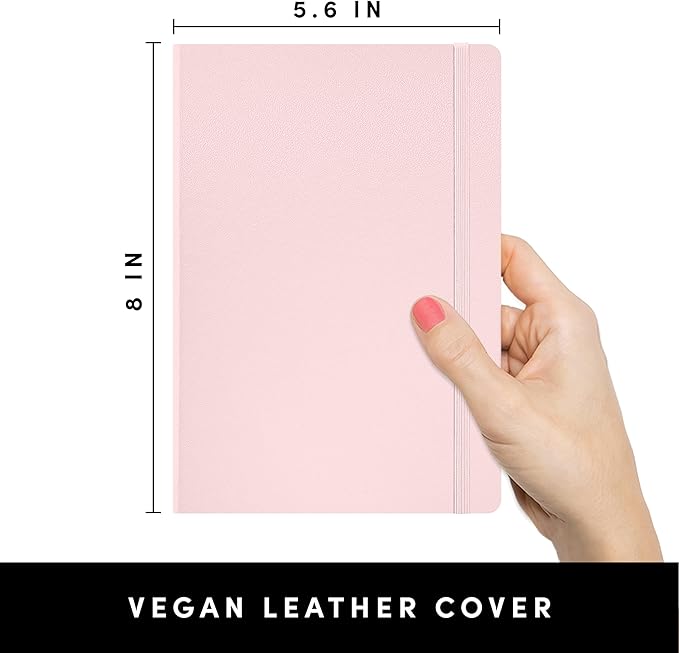 PAPERAGE Blank Journal Notebook, (Blush), 160 Pages, Medium 5.6 in x 8 in - 100 GSM Thick Paper – Hardcover Journaling Notebook for Work, School, Note Taking or Sketching