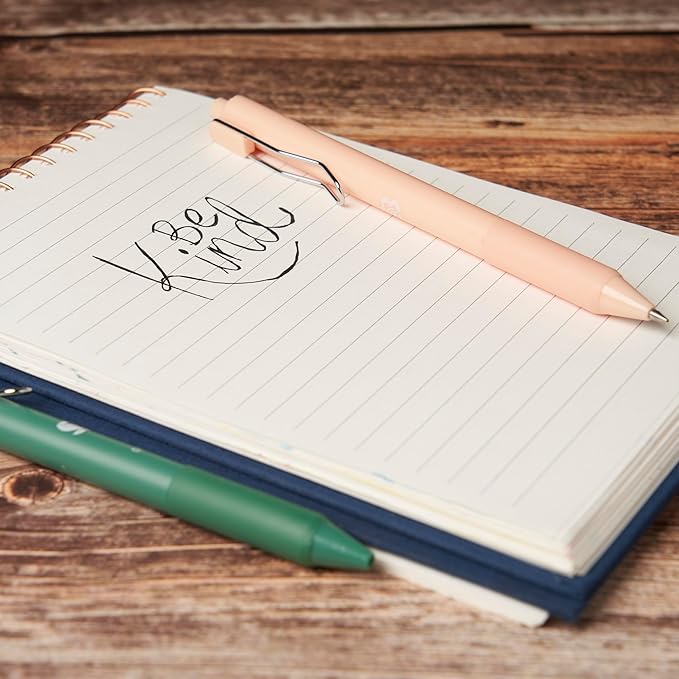 BLIEVE - Gel Pens Black Ink, Matte Finish, Smooth Writing, No Bleed - For Journaling, Bible Notes, Drawing - Cute School Supplies, 8 Pack (Terracotta, Black Ink)