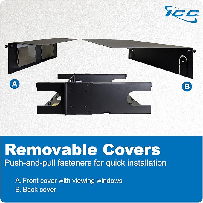 ICC 2U Fiber Optic Rack Mount Enclosure - 6 Slots for LGX Compatible Adapter Panels or Cassettes, Supports up to 144 Fibers, Fits 19-Inch Racks, Secure Fiber Management Solution, ICFORE62RM