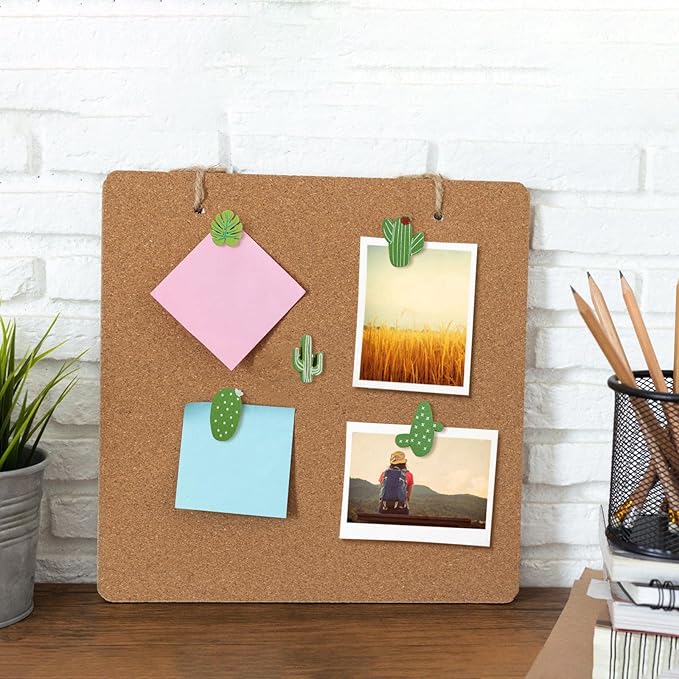 Push Pins 30Pcs Cactus Decorative Push Pins Wood Pins for Cork Board