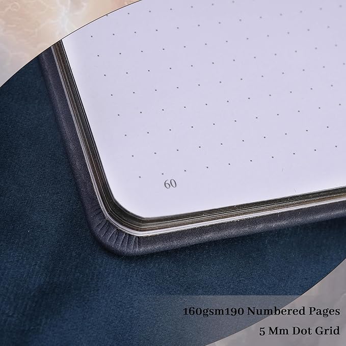 TIEFOSSI Bullet Dot Journals for Women Men, Dot Journals for Writing Women, 160gsm Thick Paper, 190 Numbered Pages, for Planner Organization
