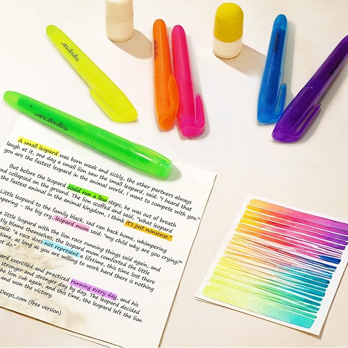 60 Pieces Highlighter Bulk Assorted Colors Highlighter Markers Chisel Tip Highlighter Pens for School Classroom Office (60)
