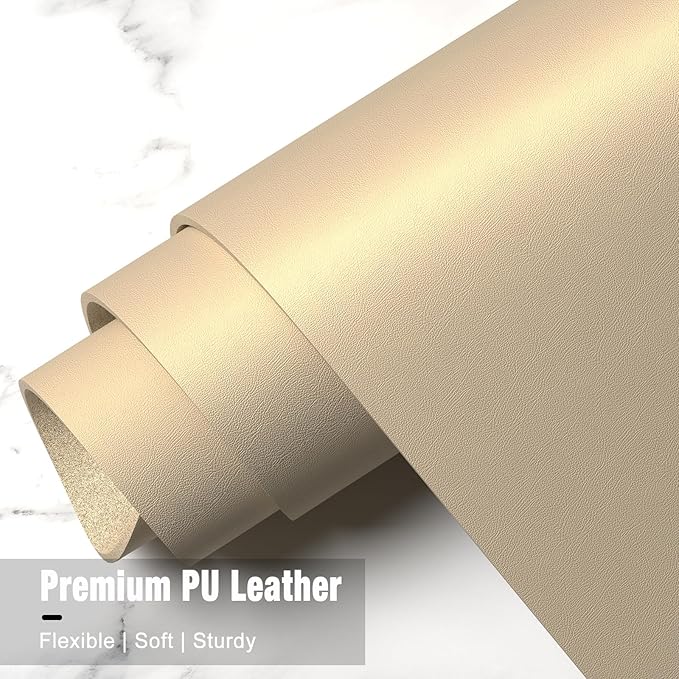 Hsurbtra Desk Pad, 30" x 14" PU Leather Desk Mat, XL Extended Mouse Pad, Waterproof Desktop Blotter Protector, Non-Slip Ultra Thin Large Laptop Keyboard Writing Mat for Office Home, Beige