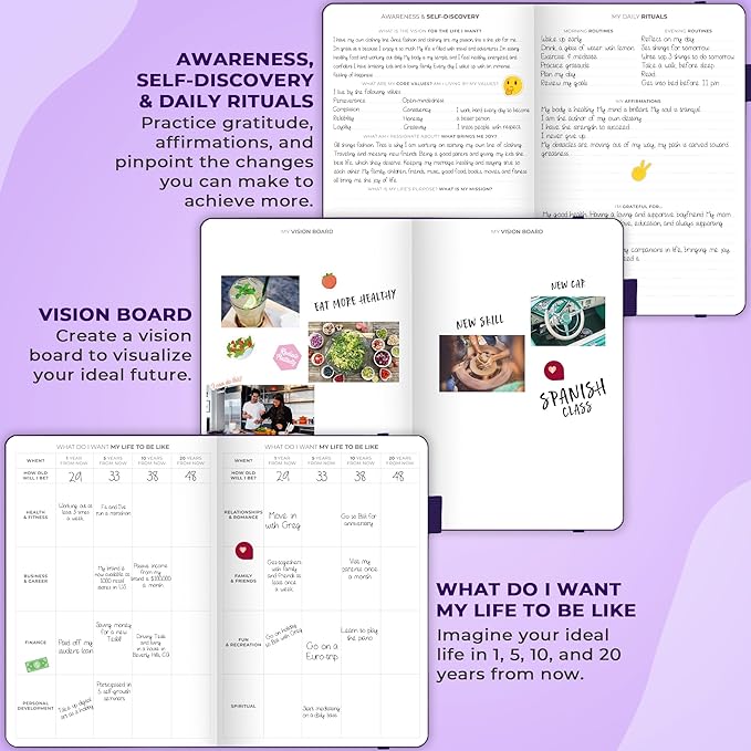Clever Fox Planner Schedule – Undated Weekly & Monthly Life Planner with Time Slots, Appointment Book & Daily Organizer, A5 (Purple)