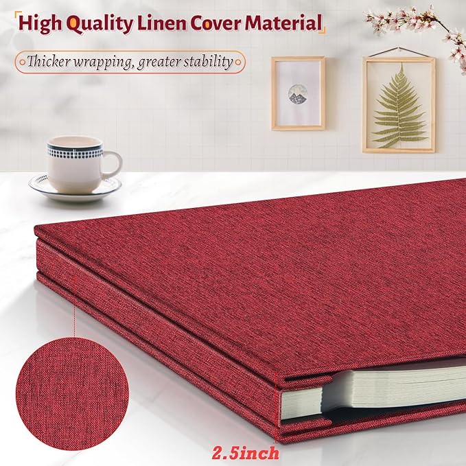 Photo Album Self Adhesive Scrapbook,120 Pages Large Photo Book for 4x6,5x7,8x10 Pictures,DIY Album for Baby Wedding Family Travel Birthday,with Metallic Pen and Scraper