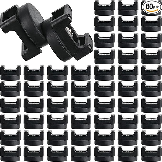 Yookeer 60 Pcs Magnetic Zip Tie Mount Base Black Magnetic Cable Clips Wire Holder Multipurpose Cable Ties Management Base Electrical Supplies for Wire (22 mm)