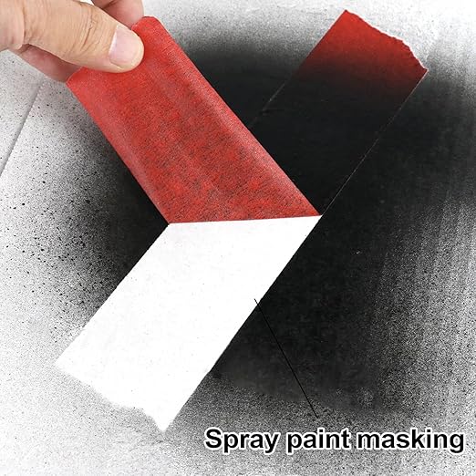 BOMEI PACK Red Painters Tape 2 inch Wide, Medium Adhesive Red Masking Tape Bulk Multi Pack, Residue-Free Wall Trim Tape, 2 inch x 55 Yards x 4 Rolls (220 Total Yards)