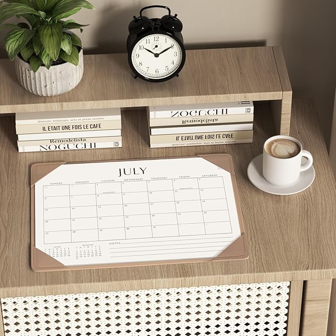 Jotsome Desk Calendar 2025-2026 with Desktop Mat, Academic Desk Pad Calendar From July 2025 to December 2026 14x10.5 inch, Desk Blotter Calendar for Home Office and School, Easy Planning, Apricot