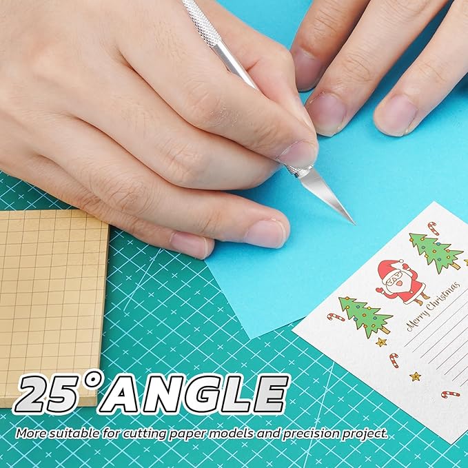 DIYSELF 50 PCS Exacto Knife Blades, High Carbon Steel 11 Blades Refill Art Blade with Storage Case for Craft, Hobby, Scrapbooking, Stencil