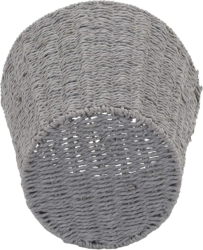 Household Essentials Grey ML-7292 Wicker Waste Bin | Small Trash Can for Bathroom and Office