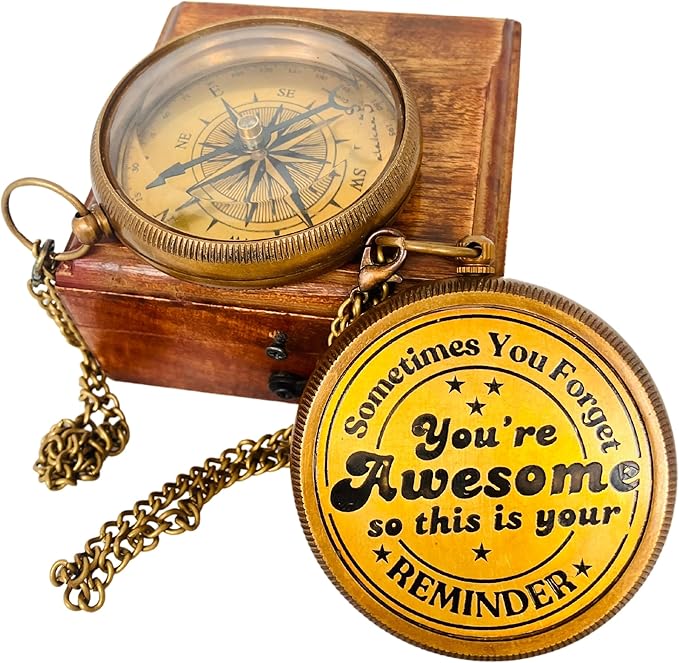 Gift for Son from Mom Dad | Engraved Compass 2" - Father to Son Gifts, Mom to Son Gifts for Graduation 2025, Birthday Baptism Confirmation Communion