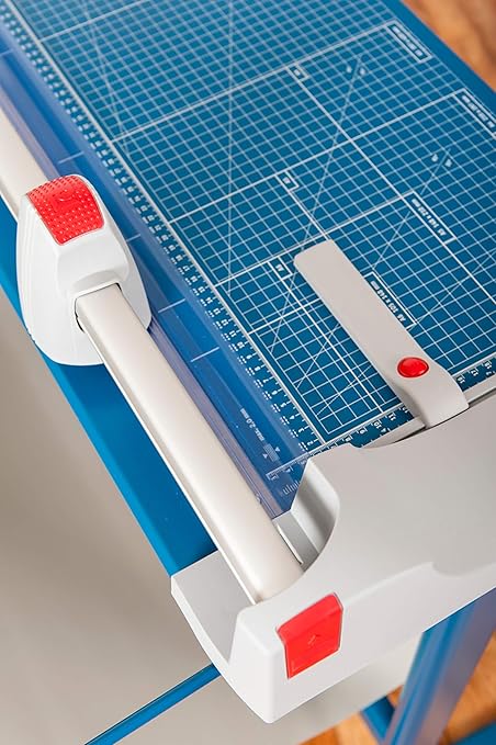 Dahle 448s Premium Rotary Trimmer w/Stand, 51" Cut Length, 20 Sheet Capacity, Self-Sharpening, Automatic Clamp, German Engineered Paper Cutter