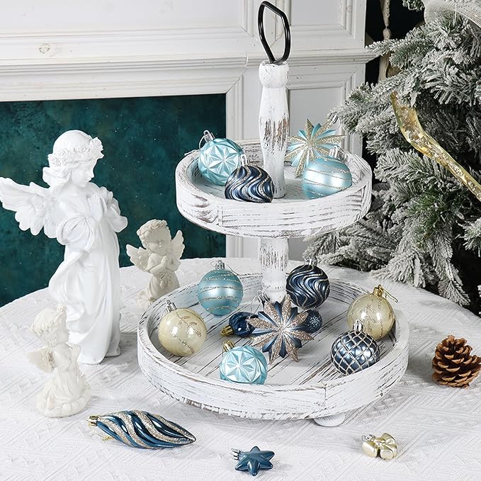 82Pcs Blue and Gold Christmas Ornaments Set, Shatterproof Medium Christmas Ball Ornaments, Christmas Decorations Hanging Ornaments for Xmas Trees, Holiday, Party Decor (Navy Blue & Gold)