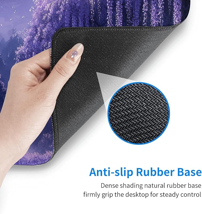 Purple Forest Desk Mat Large Gaming Mouse Pad Fantasy Forest Extended Mousepad Big in Laptop Computer Mouse Keyboard Mat for Office Desk Decor 35.5x16 in