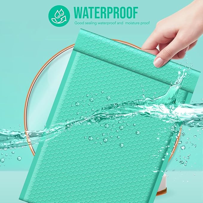 Fuxury Bubble Mailers 10.5x16" Teal Padded Envelopes 3750 Pack Bulk Strong Adhesion Full Pallet of Padded Mailers Thick Bubble Envelopes for Small Business Mailing Books Clothes Makeup Supplies