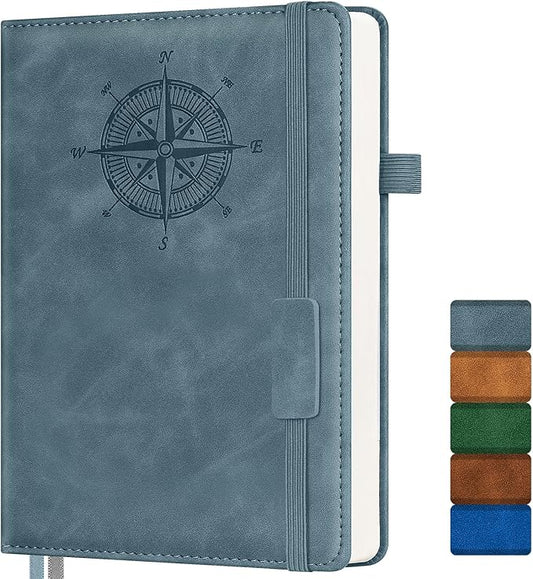 Notebook Journal for Women Men: Leather Journal for Writing, Hardcover College Ruled Journals Notebooks with Thick Paper, Large A4 Daily Journal for Travel, Diary, Gifts for Teens, 8.5"×11", Deepblue