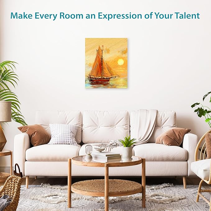 KEFF Canvas Boards for Painting - 8x10 24-Pack Bulk Canvas Panels Value Pack - 100% Cotton Triple Primed Canvases for Painting Supplies, Acrylic, Oil, Watercolor & Tempera