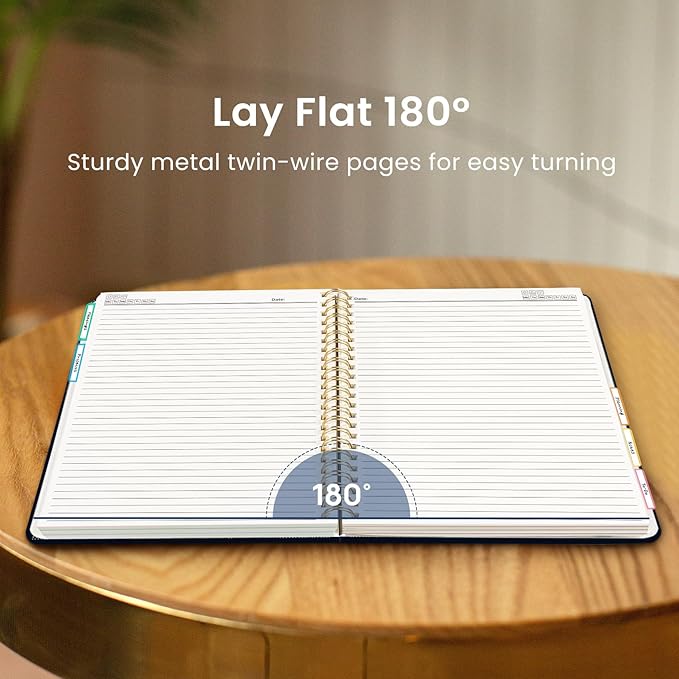 Hardcover Spiral Journal Notebooks for Work With Removable Dividers & Tabs, 8.5"x11" 5 Subject Notebook for Note Taking & Organizer, A4 College Ruled Lined Journal for Women & Writing, Garden of Whimsy, 280 Pages