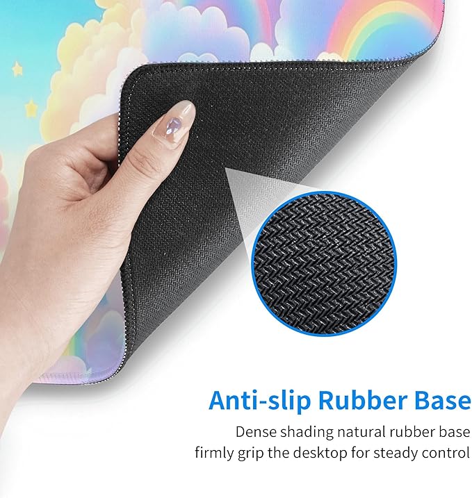 Pink Clouds Desk Mat Large Gaming Mouse Pad Pink Clouds Extended Mousepad Big in Laptop Computer Mouse Keyboard Mat for Office Desk Decor 31.5x12 in