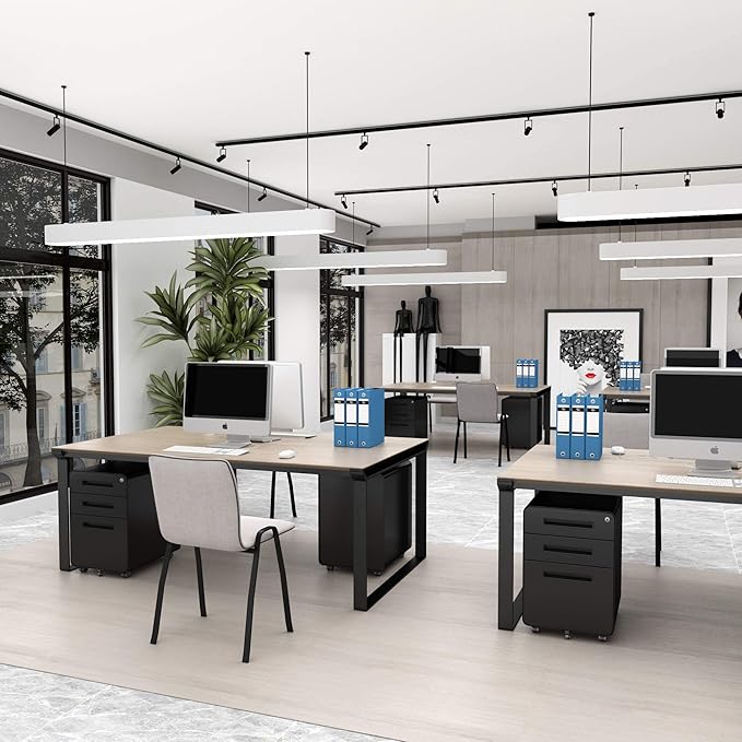 STANI 3 Drawer Filing Cabinet, Metal Filing Cabinet Legal/Letter Size with Lock, Mobile Storage Cabinet for Home and Office, Fully Assembled Except Wheels