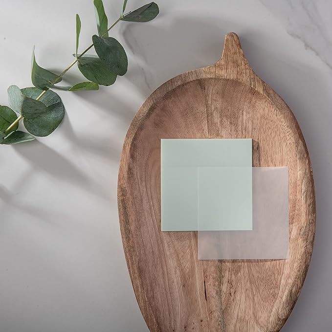 DiverseBee 50 Sheets Pastel Transparent Sticky Notes, 3x3” Clear Sticky Tabs, Translucent Page Flags Book Markers Stickers, Planner Accessories, Bible Journaling Study Office Supplies (Eggshell)