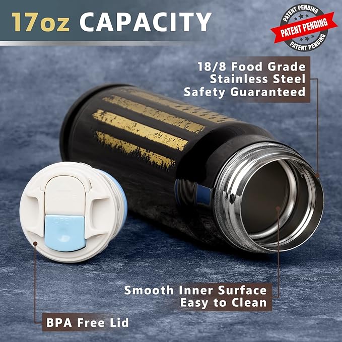 17oz Cool Tumbler Stainless Steel Gifts for Men Him Husband Dad - Unique Shaped Man Coffee Mug - Fishing Hunting Camping Christmas Birthday Gifts for Men - Stocking Stuffers White Elephant Gifts 2025