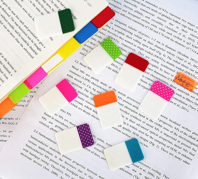 ELII 900 Pieces Tabs Sticky Index Tabs,Writable and Repositionable File Tabs Flags Colored Page Markers Labels for Reading Notes, Books and Classify Files, 41 Sets (Index Tabs)