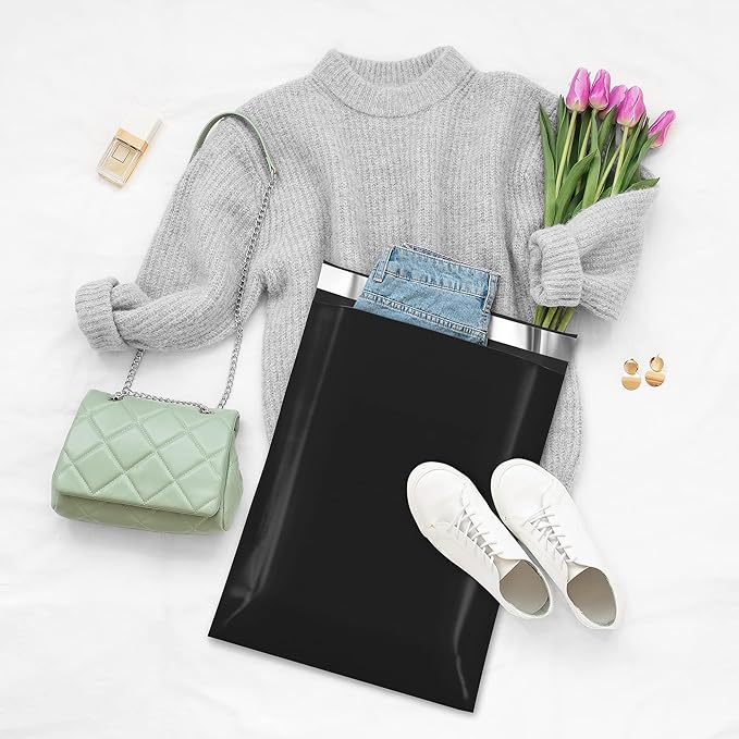 Fuxury 1000 Pack 10x13" Poly Mailers Bulk,Waterproof Mailing Envelopes for Clothing,Strong Adhesive Self Seal Poly Shipping Bags for Postage Return Books Small Business(Black)