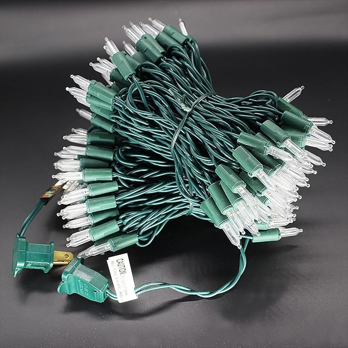 150 LED Cool White Christmas Lights on Green Wire, 50 Feet Xmas Tree Lights, UL Certified for Outdoor Indoor