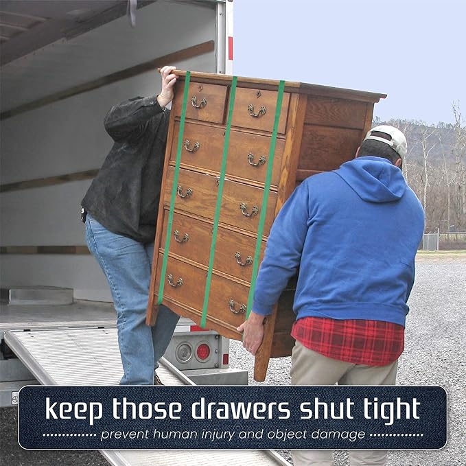 kitchentoolz 48 Pack Mover Bands – Extra Large Rubber Bands for Furniture & Moving Blankets – Heavy-Duty Stretch Bands in 4 Sizes (25", 30", 36", 42") – Secure Drawers, Doors & Covers During Moving & Storage