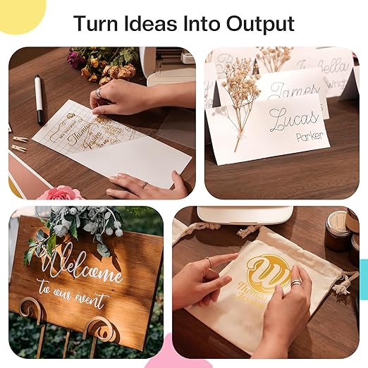 Vinyl Cutter Machine S501 - Smart Compact Sticker Maker for Vinyl & Paper Crafts, Portable Plotter DIY Cutting Machine for Sticker Joy Craft & Party Supplies, Wedding Decor, Beige