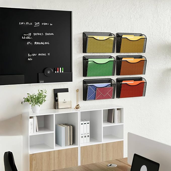 Wall File Organizer,Hanging Wall Mounted File Folder Binder Holder Mail Organizer for Office,Home and School Supplies
