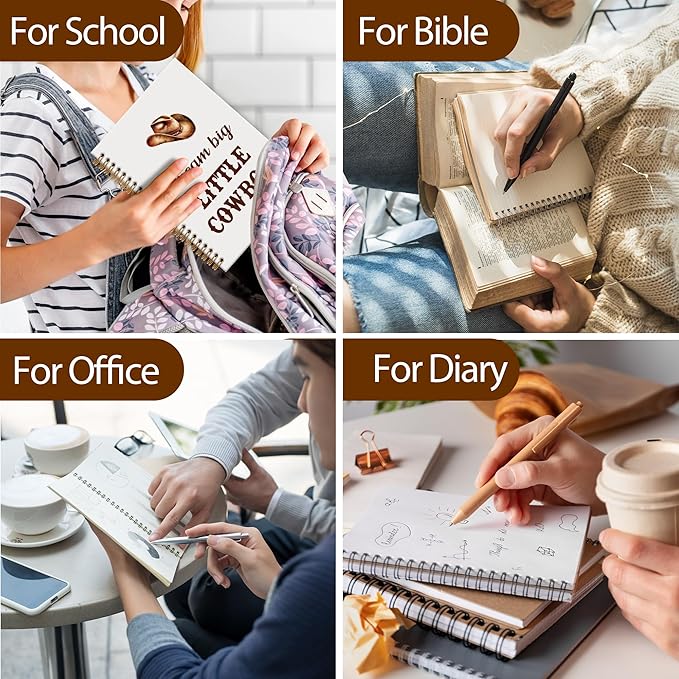 Western Cowboy Notebook Journal - Cowboy Preppy Spiral Notebook, Dream Big LittleCowboy Inspirational Notebooks Gifts for Cowboys Men Boys Kids, Preppy Western School Office Supplies, 6x8.2In