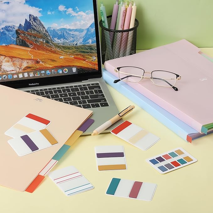 Mr. Pen- Sticky Index Tabs, 500 Pcs, 21 Sets, Colorful Sticky Tabs for Notebooks, Page Markers, Page Tabs for Binders, Page Tabs Sticky Tabs for Books, Notebook Tabs, Book Sticky Tabs for Notebooks