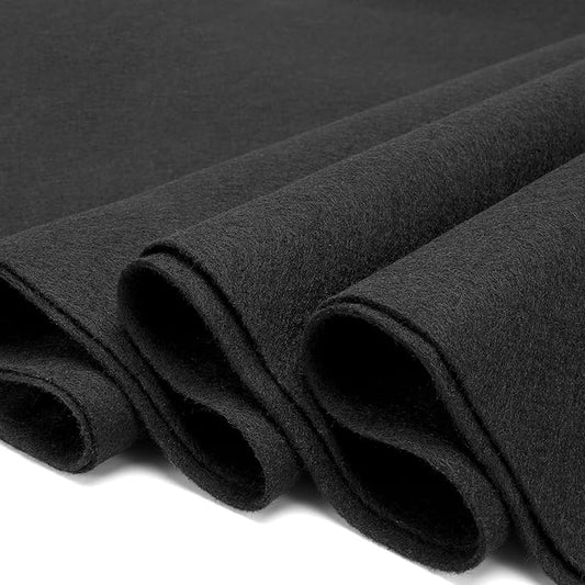 1.4mm Thick Felt Sheets – 1 Yard x 1 Yard Soft Felt Fabric by The Yard for DIY, Sewing & Crafts Solid Color (Black)