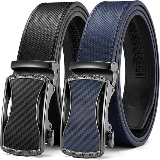 CHAOREN Leather Ratchet Belt Men 2 Pack - Customizable Fit, Effortless Style (35mm)