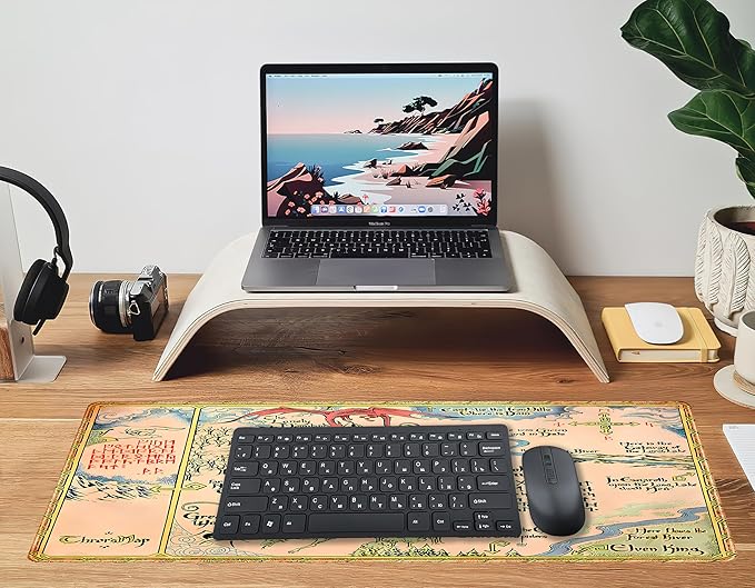 Vintage Desk Pad Gaming Desk Mat XL Mouse Pad, Computer Keyboard Mat Extra Large Mouse Mat, Personalized Desktop MatAged Yellow Desk Protector Mat, Special Symbol Desk Decoration 31.5" x 11.8"