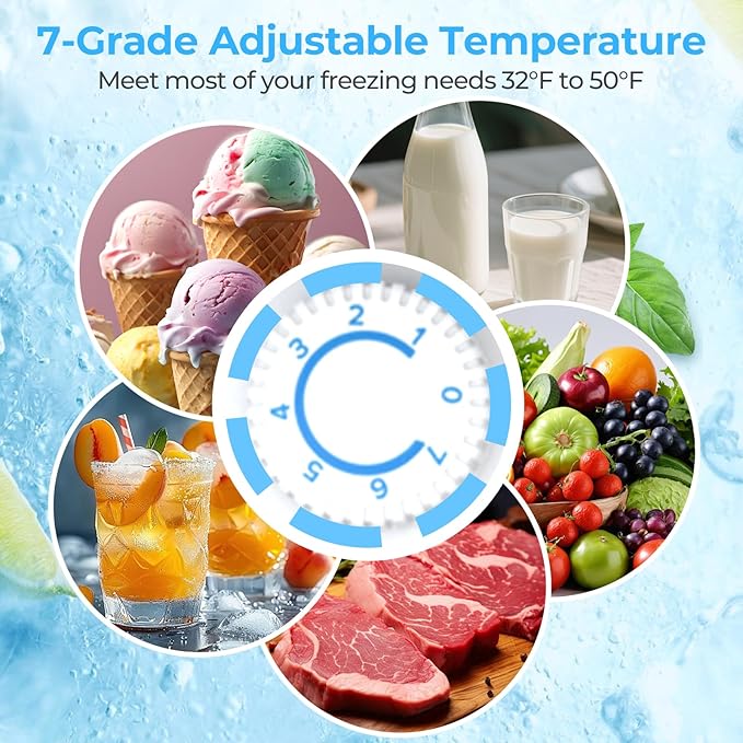 Antarctic Star 3.2 Cu.Ft. Mini Fridge with Freezer, Small Refrigerators with Adjustable Thermostat, Low Noise, Energy Saving, Compact Refrigerators for College Dorm, Office, Bedroom, Apartment, Black