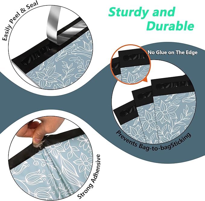 Poly Mailers 10x13 Inch 100 Pcs - Wheat Sheaf printed Shipping Bags, 2.4mil Thickness, Waterproof and Tear Resistant Mailing Envelopes, Self-Sealing Packaging Bags for Small Business