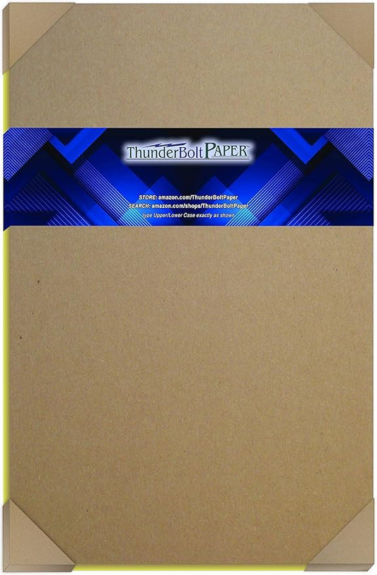 25 Sheets Chipboard 24pt (Point) 11 X 17 Inches Light Weight Tabloid Size .024 Caliper Thickness Cardboard Craft Packaging Brown Kraft Paper Board