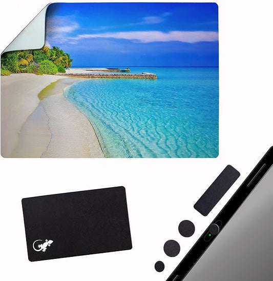 Adhesive Mouse Pad - Peel and Sticks to Any Surface - Travel Mouse Pad, Sticky for Any Surface - Excellent Tracking - Beach Soft Sand