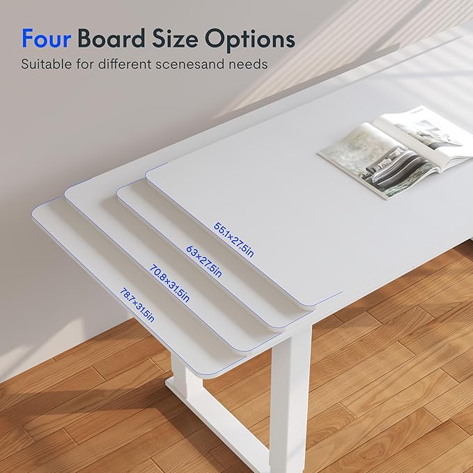 SANODESK 4-Leg Standing Desk, Electric Height Adjustable Desk with Memory Presets for Home Office, Stand up Desk Computer Workstation, 78x32 Inches White